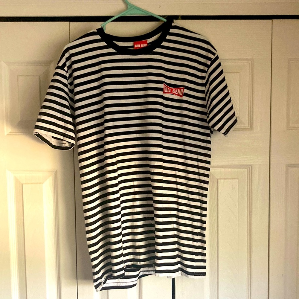 Full send striped graphic tee, barely worn, size Large mens